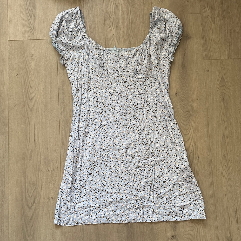 SHEIN Blue Floral Print Dress